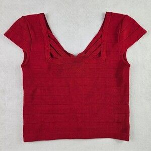 Bebe Red Women's Bandage Top